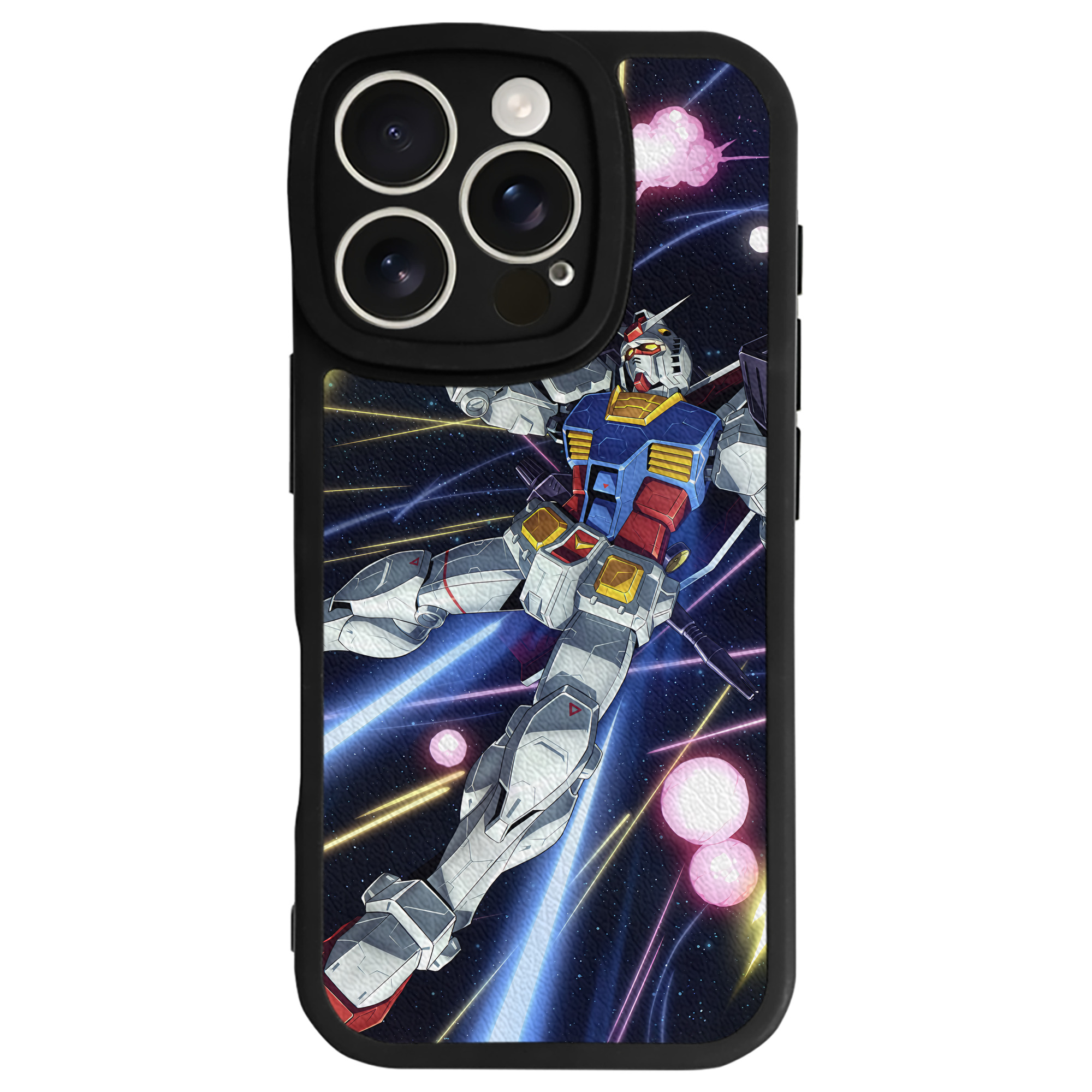 （画像用） 機動戦士ガンダム Mobile Suit Gundam 【iPhone 16シリーズ対応】シリコンスマホケース（レザー調） 材質：シリコン